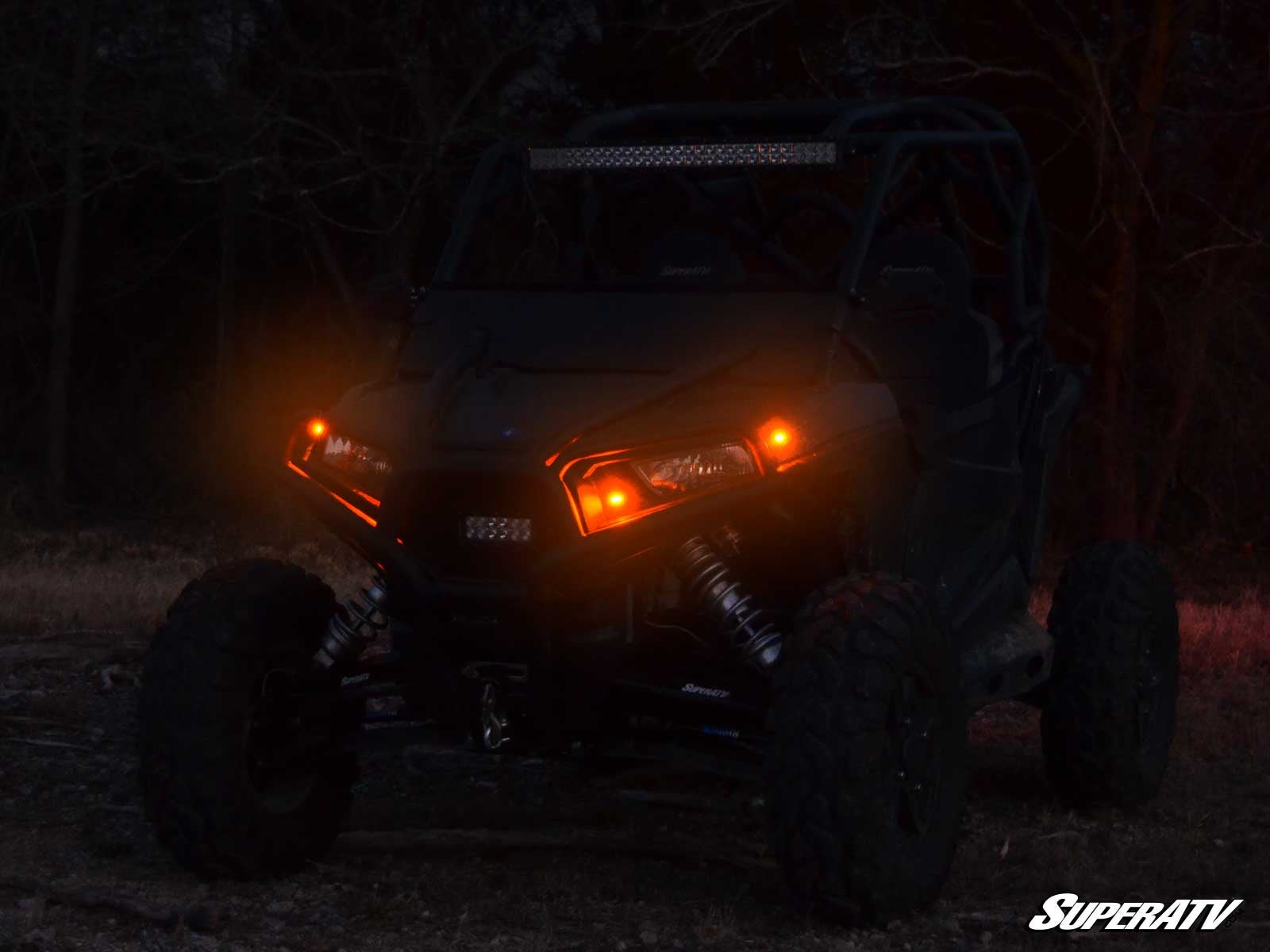 Turn signal lights installed at night