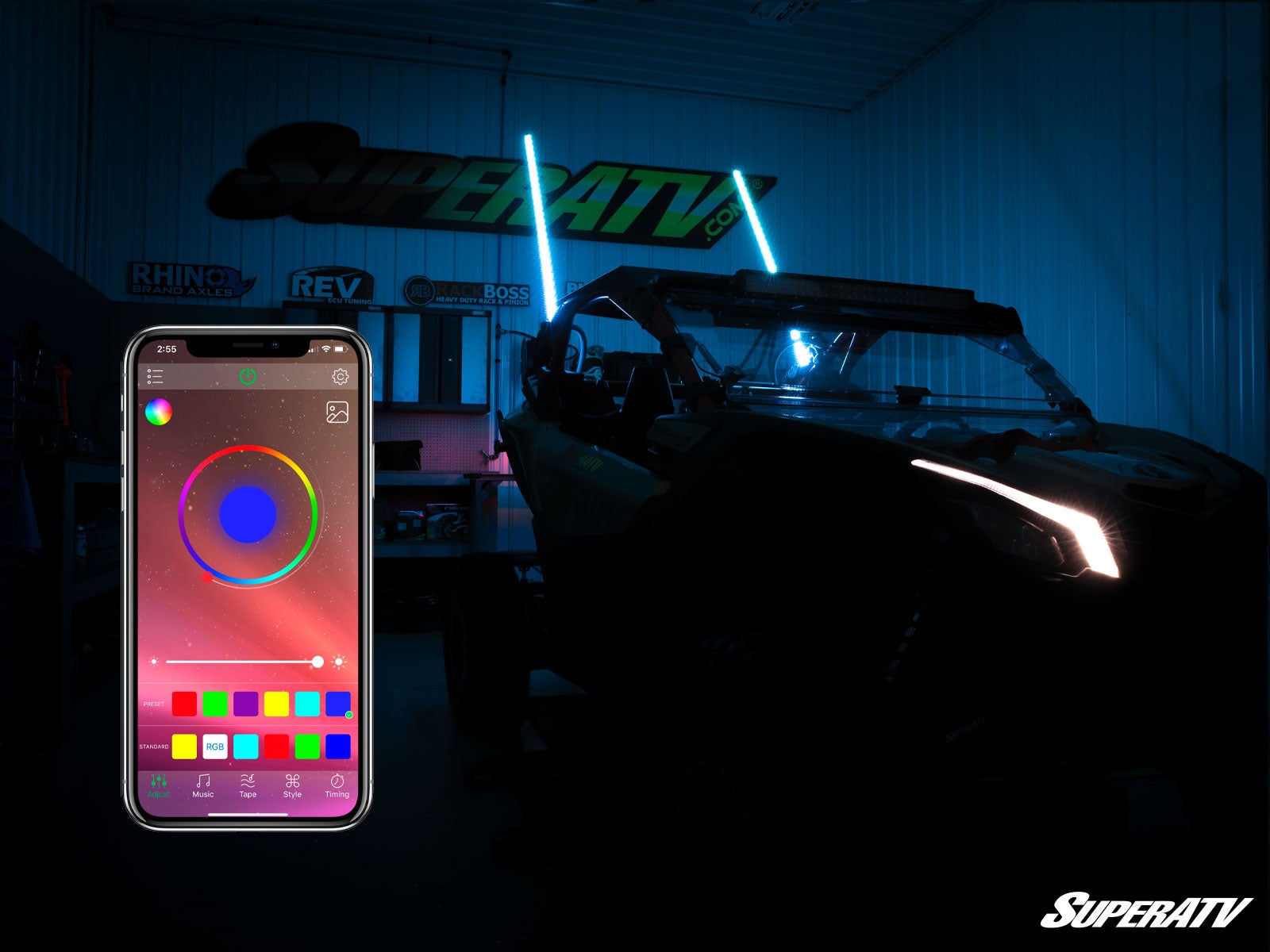 5' RGB LED Whip Lights
