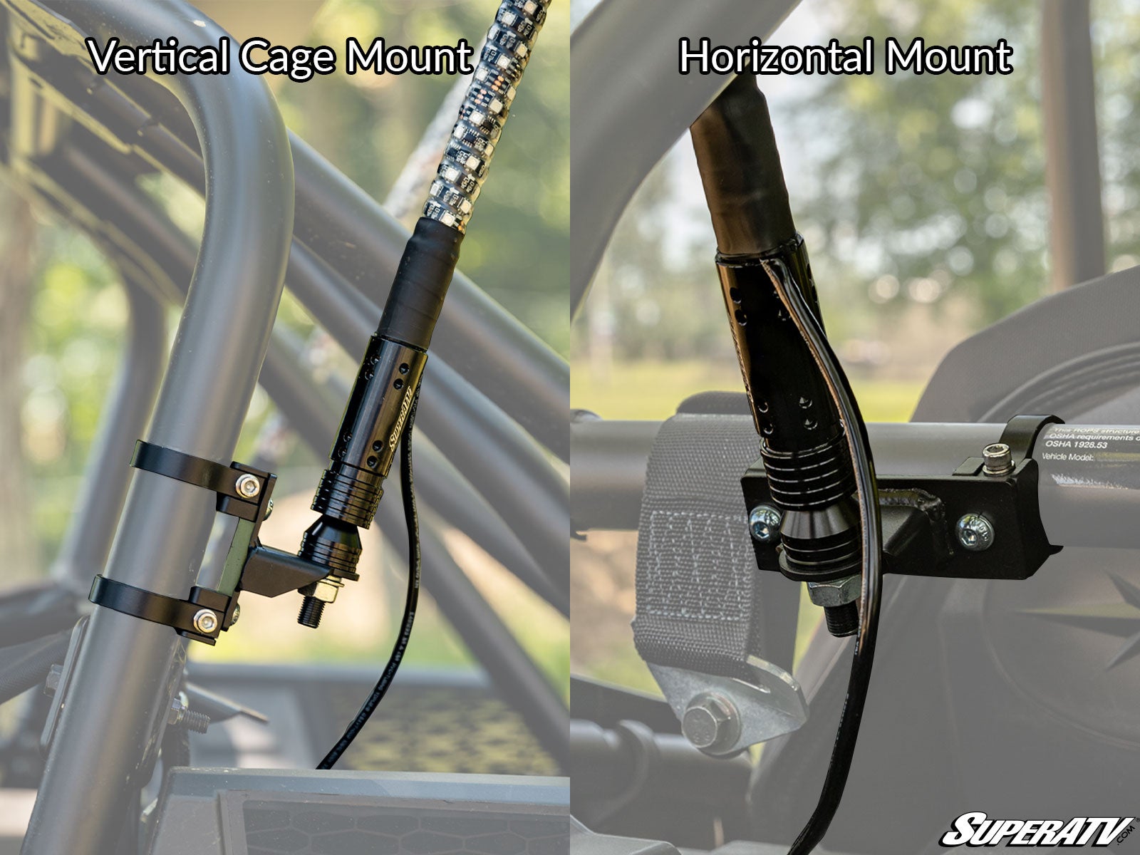 SuperATV Whip Light mounting options