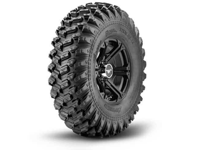 Sticky XT Warrior Tires 34x10x14 on 14x7 Bandit H-Series Black Wheels 4/156 Pattern
